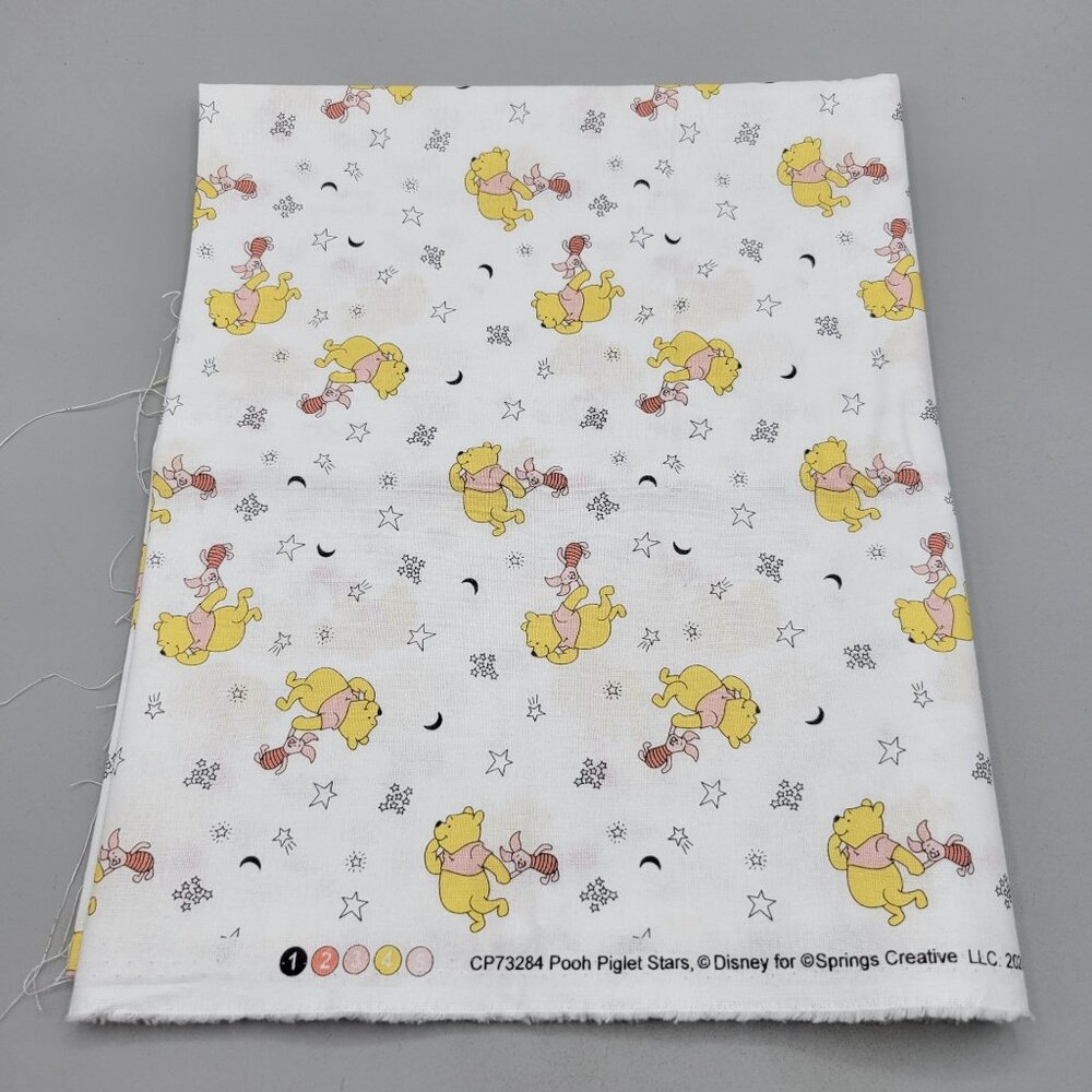 Disney Winnie The Pooh Piglet Stars Cotton Fabric Springs Creative 1 Yard